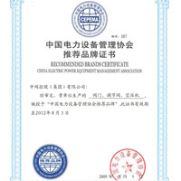 中国电力���理讑֤�协会推荐品牌证书